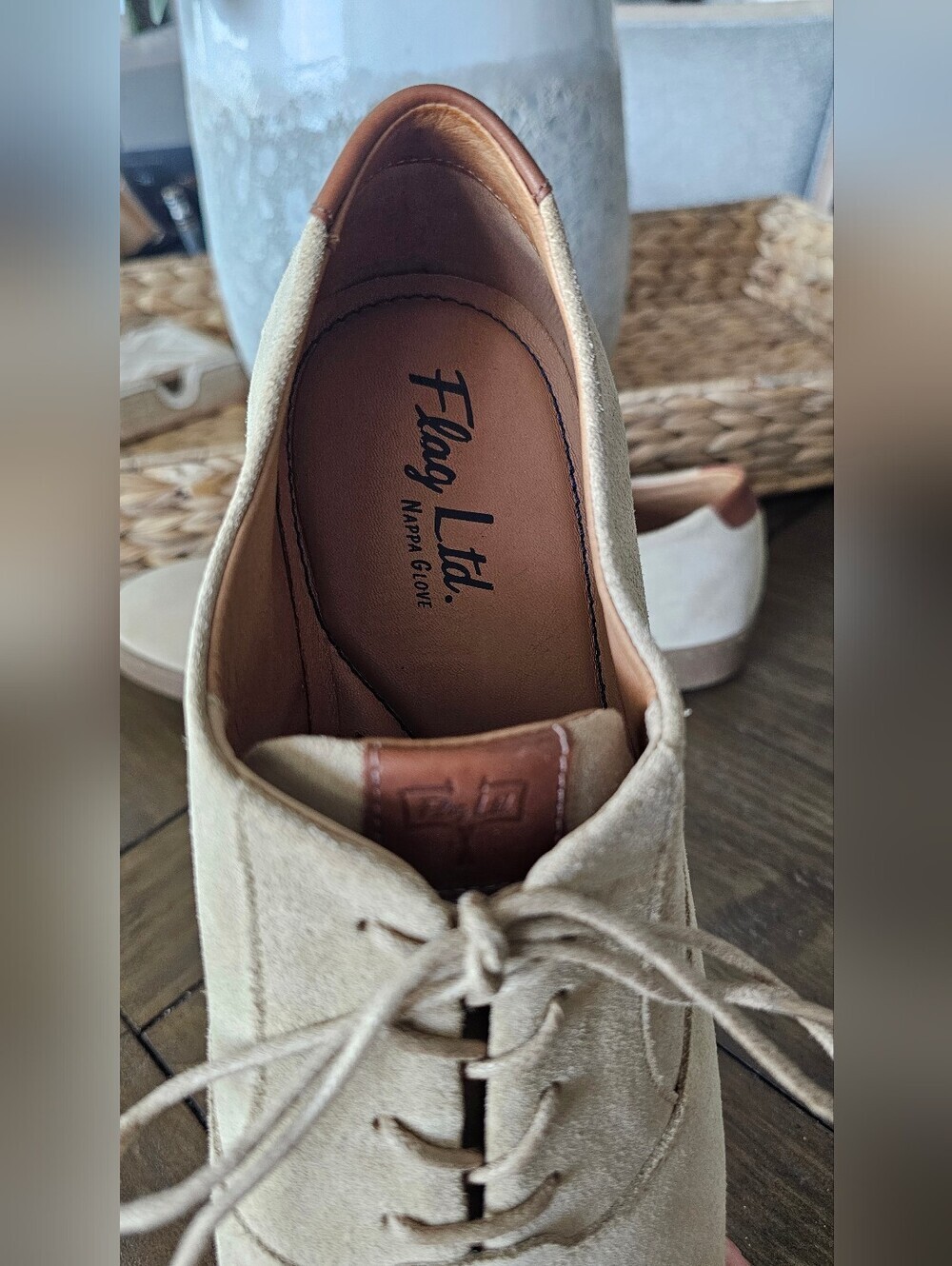 Flag Ltd. Nappa Glove Tan Business Casual Suede Oxford Shoes Men's Sz 12M NWOB